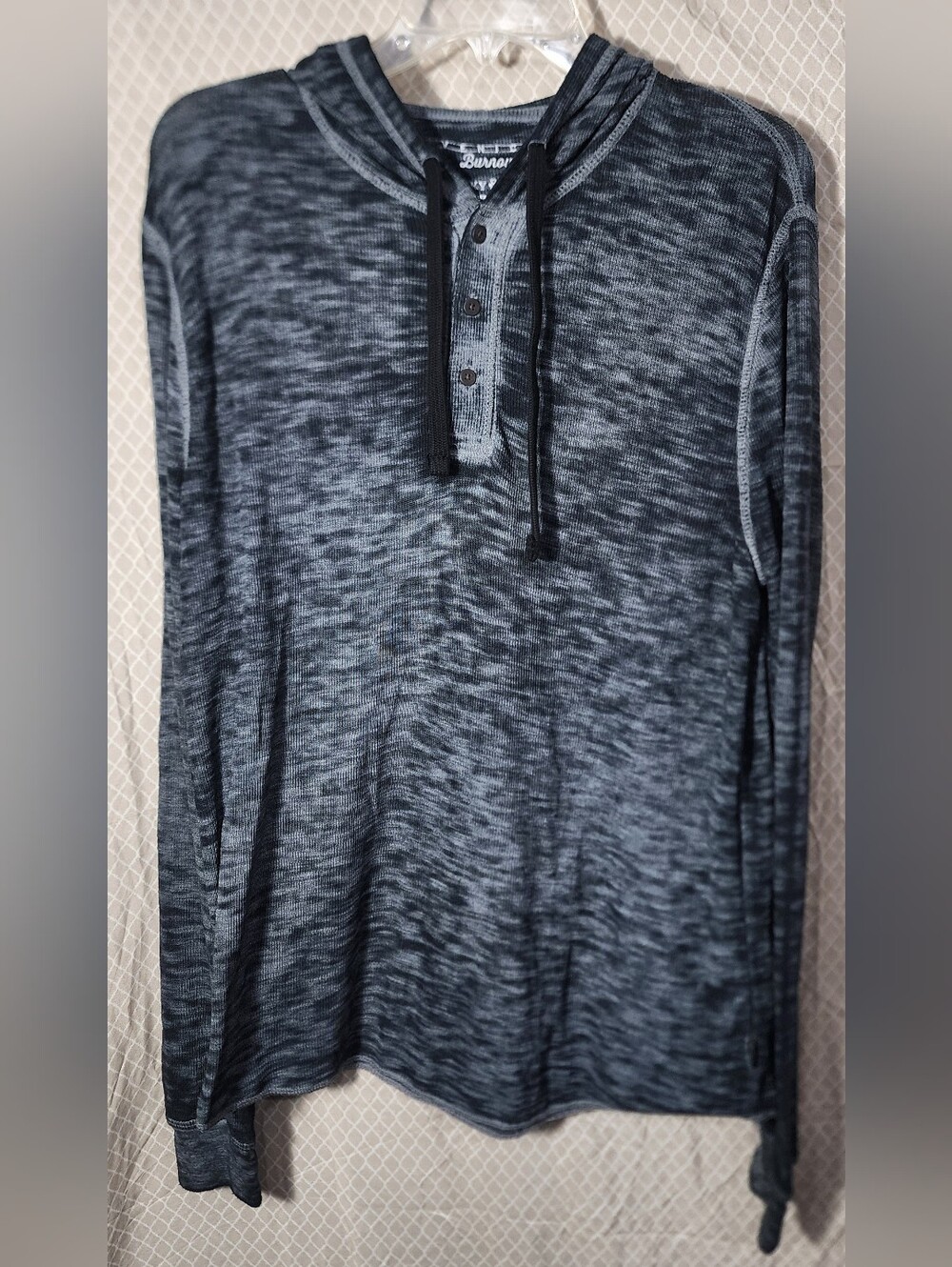 Lucky Brand Venice Burnout Charcoal Gray Lightweight Hoodie Women's Medium Used